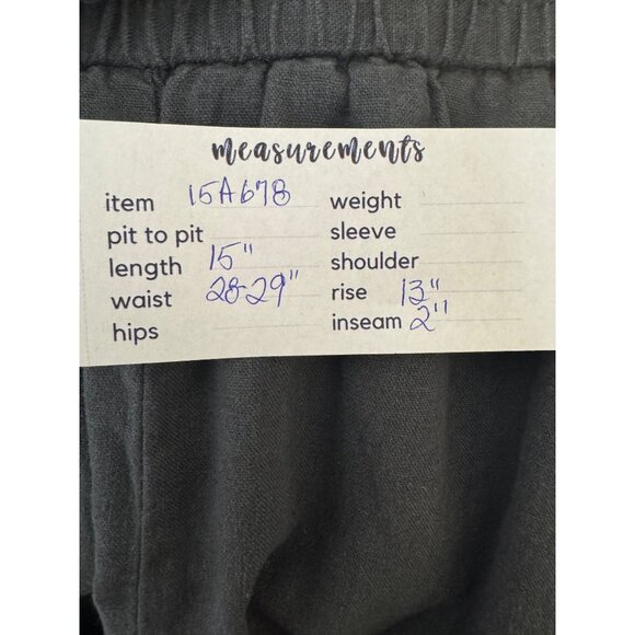 Zara Medium Dark Gray Viscose & Linen Blend Elastic Waist Shorts - Picture 9 of 9